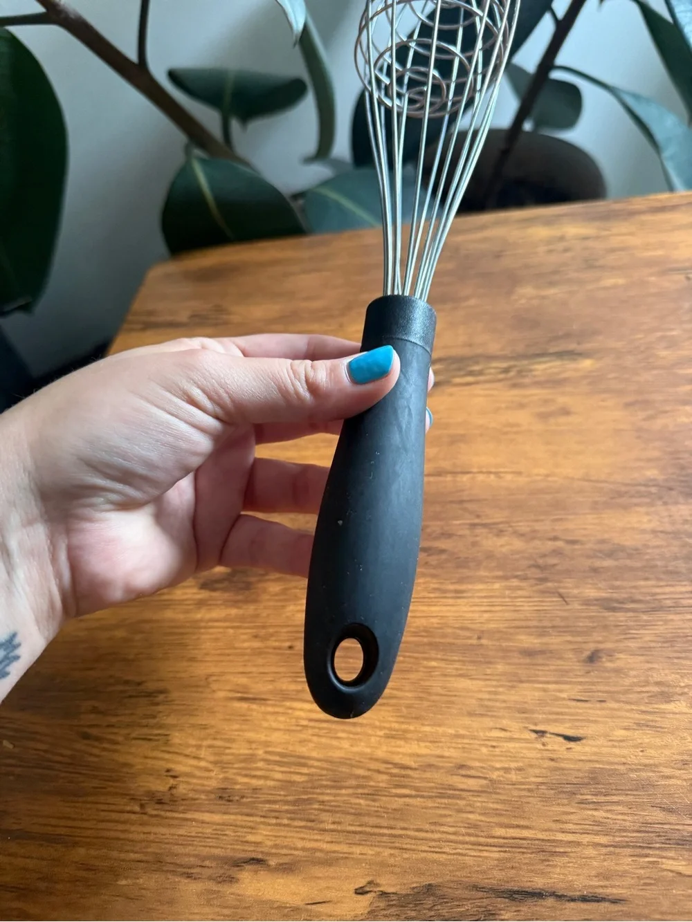 Black Silicone-Handled Stainless Steel Whisk - Home Kitchen